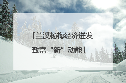兰溪杨梅经济迸发致富“新”动能