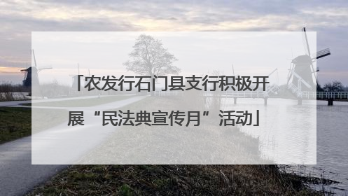 农发行石门县支行积极开展“民法典宣传月”活动