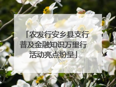 农发行安乡县支行普及金融知识万里行活动亮点纷呈