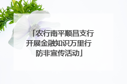 农行南平顺昌支行开展金融知识万里行防非宣传活动