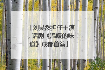 刘昊然担任主演，话剧《温暖的味道》成都首演