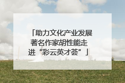 助力文化产业发展 著名作家胡性能走进“彩云英才荟”