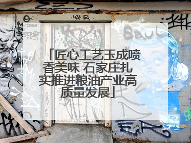 匠心工艺玉成喷香美味 石家庄扎实推进粮油产业高质量发展
