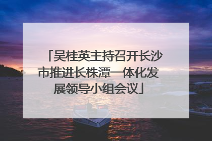 吴桂英主持召开长沙市推进长株潭一体化发展领导小组会议
