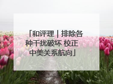 和评理｜排除各种干扰破坏 校正中美关系航向