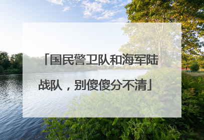 国民警卫队和海军陆战队，别傻傻分不清