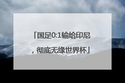 国足0:1输给印尼，彻底无缘世界杯