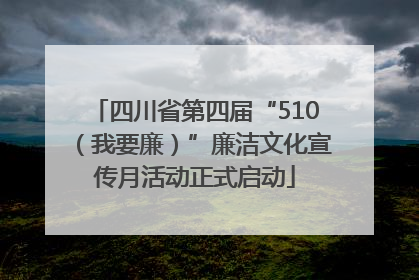 四川省第四届“510（我要廉）”廉洁文化宣传月活动正式启动