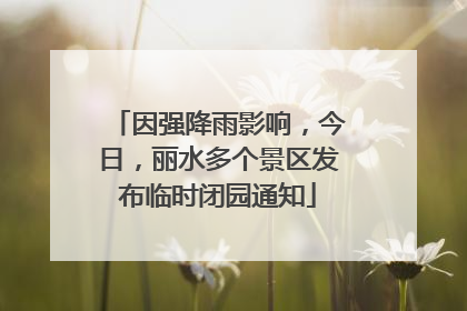 因强降雨影响,今日,丽水多个景区发布临时闭园通知