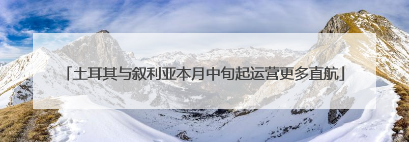 土耳其与叙利亚本月中旬起运营更多直航