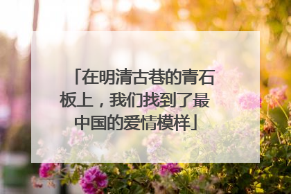 在明清古巷的青石板上，我们找到了最中国的爱情模样