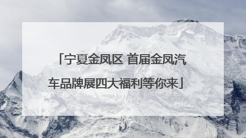 宁夏金凤区 首届金凤汽车品牌展四大福利等你来