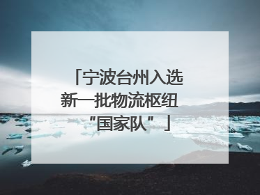 宁波台州入选新一批物流枢纽“国家队”
