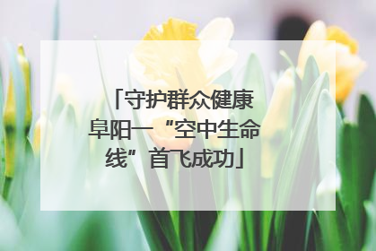 守护群众健康 阜阳一“空中生命线”首飞成功