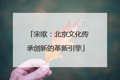 宋歌：北京文化传承创新的革新引擎