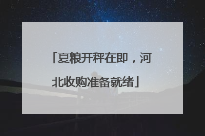 夏粮开秤在即，河北收购准备就绪
