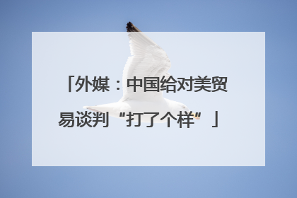 外媒：中国给对美贸易谈判“打了个样”