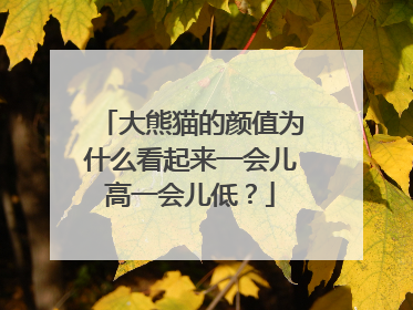 大熊猫的颜值为什么看起来一会儿高一会儿低？