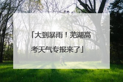 大到暴雨！芜湖高考天气专报来了