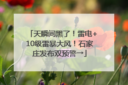 天瞬间黑了！雷电+10级雷暴大风！石家庄发布双预警→