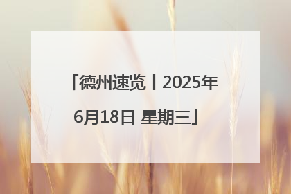 德州速览丨2025年6月18日 星期三