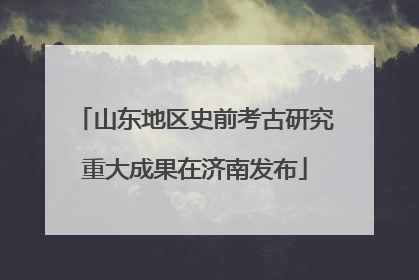 山东地区史前考古研究重大成果在济南发布