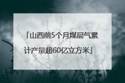 山西前5个月煤层气累计产量超60亿立方米