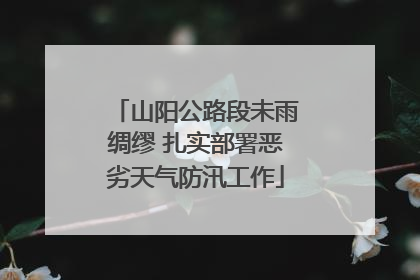 山阳公路段未雨绸缪 扎实部署恶劣天气防汛工作