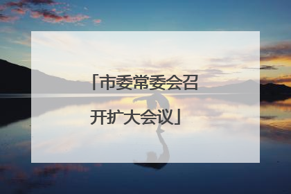 市委常委会召开扩大会议