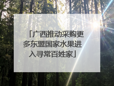 广西推动采购更多东盟国家水果进入寻常百姓家