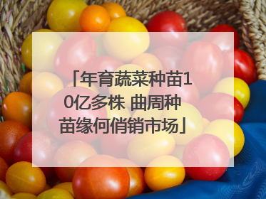 年育蔬菜种苗10亿多株 曲周种苗缘何俏销市场