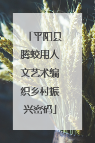 平阳县腾蛟用人文艺术编织乡村振兴密码
