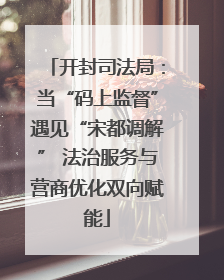 开封司法局：当“码上监督”遇见“宋都调解” 法治服务与营商优化双向赋能