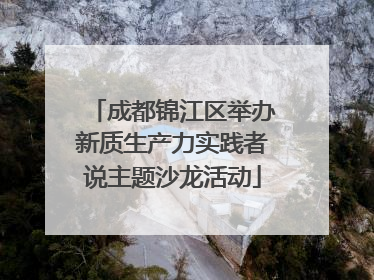 成都锦江区举办新质生产力实践者说主题沙龙活动