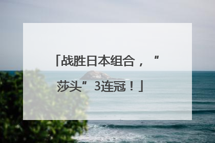 战胜日本组合，“莎头”3连冠！