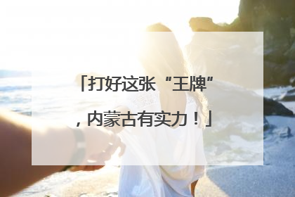 打好这张“王牌”，内蒙古有实力！