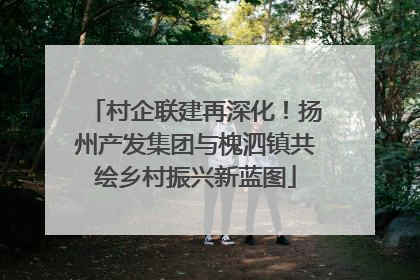 村企联建再深化！扬州产发集团与槐泗镇共绘乡村振兴新蓝图