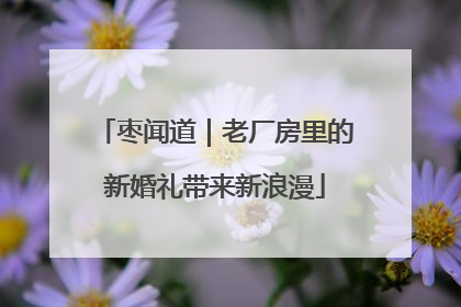 枣闻道｜老厂房里的新婚礼带来新浪漫