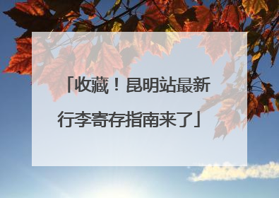 收藏！昆明站最新行李寄存指南来了