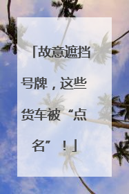 故意遮挡号牌，这些货车被“点名”！