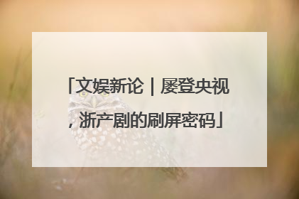 文娱新论｜屡登央视，浙产剧的刷屏密码