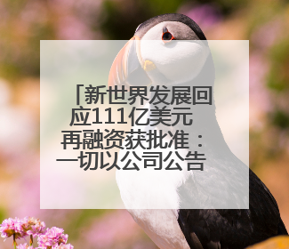 新世界发展回应111亿美元再融资获批准：一切以公司公告为准