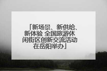 新场景、新供给、新体验 全国旅游休闲街区创新交流活动在岳阳举办