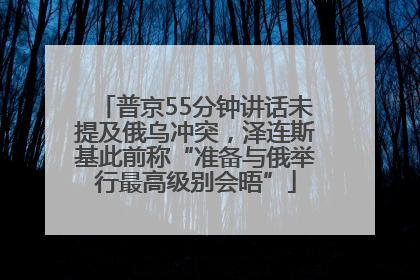 普京55分钟讲话未提及俄乌冲突，泽连斯基此前称“准备与俄举行最高级别会晤”