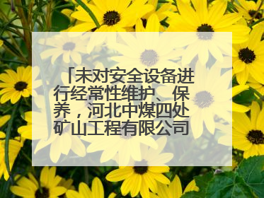未对安全设备进行经常性维护、保养，河北中煤四处矿山工程有限公司再收罚单