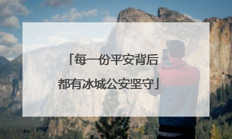 每一份平安背后 都有冰城公安坚守