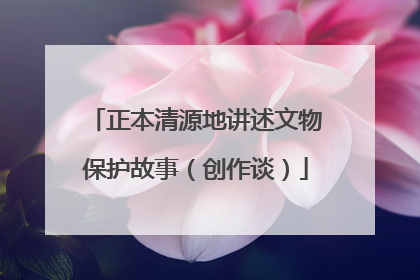 正本清源地讲述文物保护故事（创作谈）