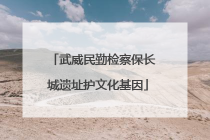 武威民勤检察保长城遗址护文化基因