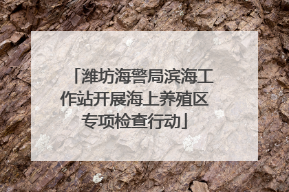 潍坊海警局滨海工作站开展海上养殖区专项检查行动