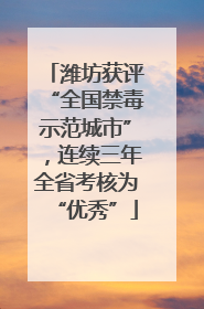 潍坊获评“全国禁毒示范城市”，连续三年全省考核为“优秀”